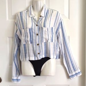 Aeropostale Cropped, Long Sleeve Buttondown